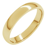 18K Yellow Gold 3.5 mm Lightweight Comfort-Fit Half Round Band Size 8