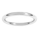18K White Gold 2 mm Comfort-Fit Full Round Band Size 7
