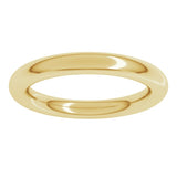 10K Yellow Gold 3 mm Comfort-Fit Full Round Band Size 7