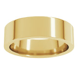 14K Yellow Gold 6 mm Comfort-Fit Flat Band Size 12