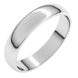Sterling Silver 4 mm Lightweight Half Round Band Size 11