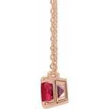 14K Rose Gold Lab-Grown Ruby 18" Necklace