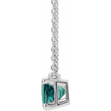 Sterling Silver Lab-Grown Alexandrite 18" Necklace