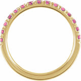 14K Yellow Gold Natural Pink Tourmaline Stackable Ring