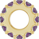 18K Yellow Gold-Plated Sterling Silver Lab-Grown Alexandrite Spacer Charm/Pendant