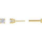14K Yellow Gold 1/10 CT Lab-Grown White Diamond Earring
