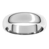 Platinum 5 mm Half Round Band Size 11.5