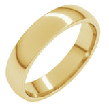 14K Yellow Gold 4.5 mm Lightweight Comfort-Fit Half Round Band Size 11