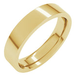 14K Yellow Gold 4.5 mm Comfort-Fit Flat Band Size 10