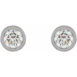 Sterling Silver 1/2 CTW Lab-Grown Diamond Micro Bezel Earrings