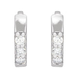 14K White Gold .03 CTW Lab-Grown Diamond Hinged 8 mm Hoop Earrings