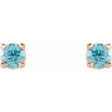 Round 4-Prong Light Stud Earrings