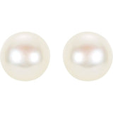 14K Yellow Panache® Cultured White Freshwater Pearl Stud Earrings
