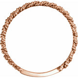 18K Rose 2 mm Twisted Rope Band