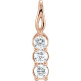 14K Rose 1/3 CTW Lab-Grown Diamond Three-Stone Pendant