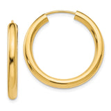 14k Polished Endless Tube Hoop Earrings