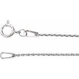 Rhodium-Plated Sterling Silver 1 mm Wheat 18" Chain