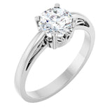 14K White Stuller Lab-Created Moissanite Ring