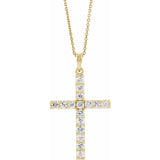 14K Yellow 1/10 CTW Natural Diamond Cross 18