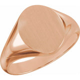 14K Rose Oval Signet Ring