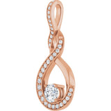 14K Rose 3/8 CTW Lab-Grown Diamond Pendant