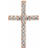 14K Rose .06 CTW Lab-Grown Diamond Petite Cross Pendant