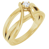 14K Yellow 1/8 CT Lab-Grown Diamond Ring