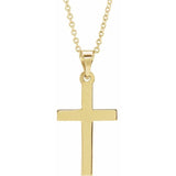 18K Yellow Gold-Plated Sterling Silver Cross 18" Necklace