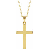 18K Yellow Gold-Plated Sterling Silver Cross 18" Necklace