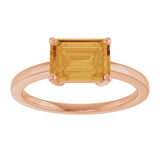 14K Rose Natural Citrine Ring