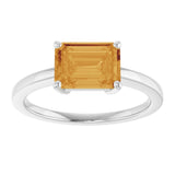 Sterling Silver Natural Citrine Ring