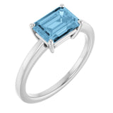 Sterling Silver Natural Sky Blue Topaz Ring