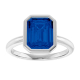 Platinum Lab-Grown Blue Sapphire Ring